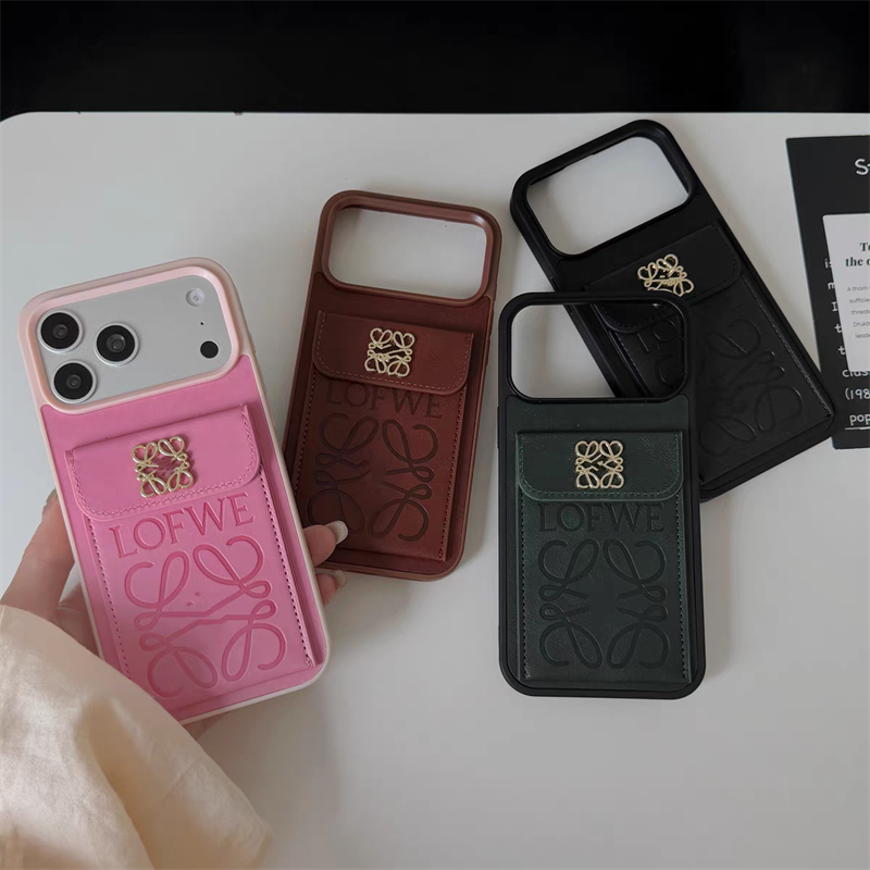 ロエベ iphone 18promax ケース ブランド loewe iphone17/16 ケース カード 収納 スマホケース 黒 iphone 15 pro ケース 人気 女子 iphone 14 plus ケース おしゃれ iPhone13/12/11カバー カップル お 揃い