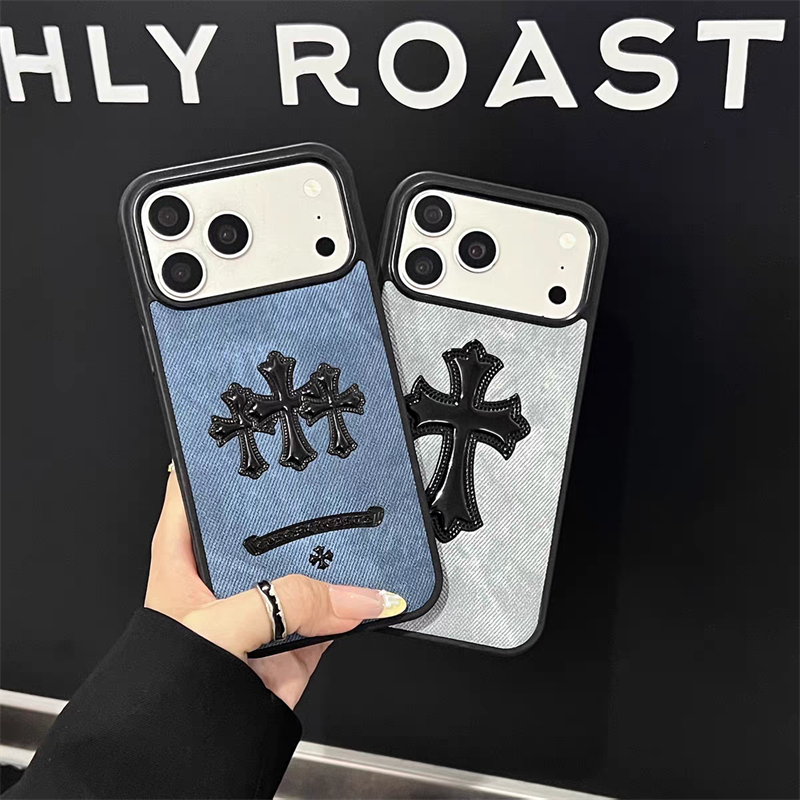 iphone 17/17pro ケース ブランド クローム ハーツ iphone16pro/15 ケース デニム 男女 かっこいい iphone 14pro max ケース ハイ ブランド 韓国 おしゃれ スマホ カバー お 揃い アイフォン ケース 人気 ブランド ストリート