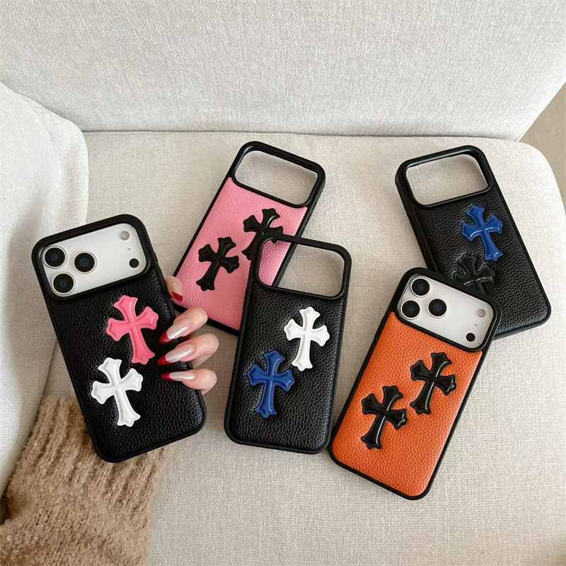 chrome hearts iphone17/17pro ケース ブランド iphone16pro/15 ケース レザー かっこいい iphone14PRO/13 ケース ハイ ブランド 韓国 メンズ スマホケース 革 お 揃い アイフォン ケース 人気 ブランド