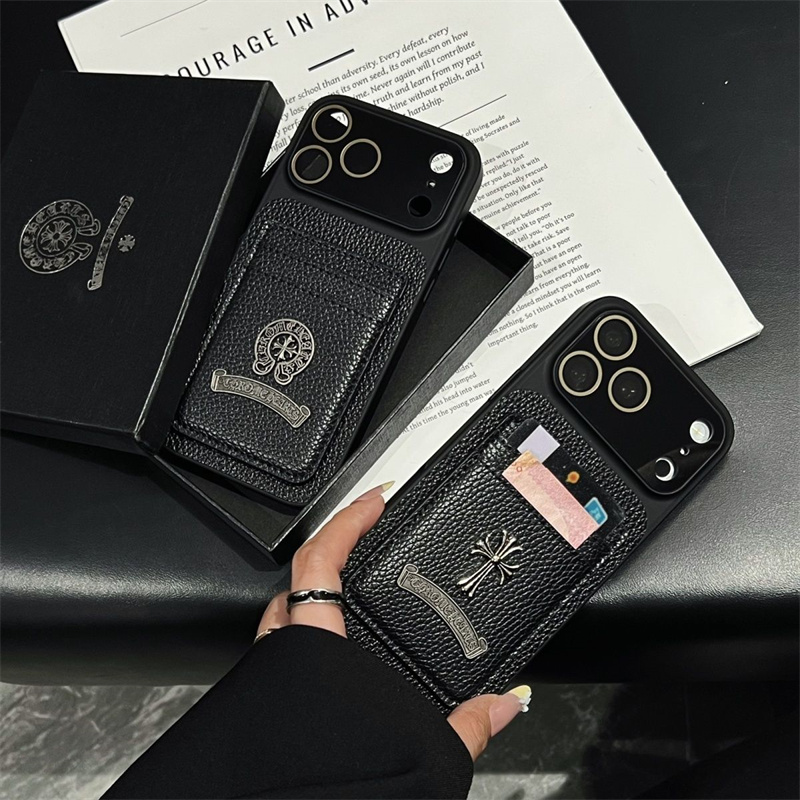 スマホ ケース カード ケース 付き iphone ケース chrome hearts iphone 17/17pro ケース ブランド メンズ iphone16/15 ケース かわいい iphone14pro/13 ケース 革 人気 ブランド
